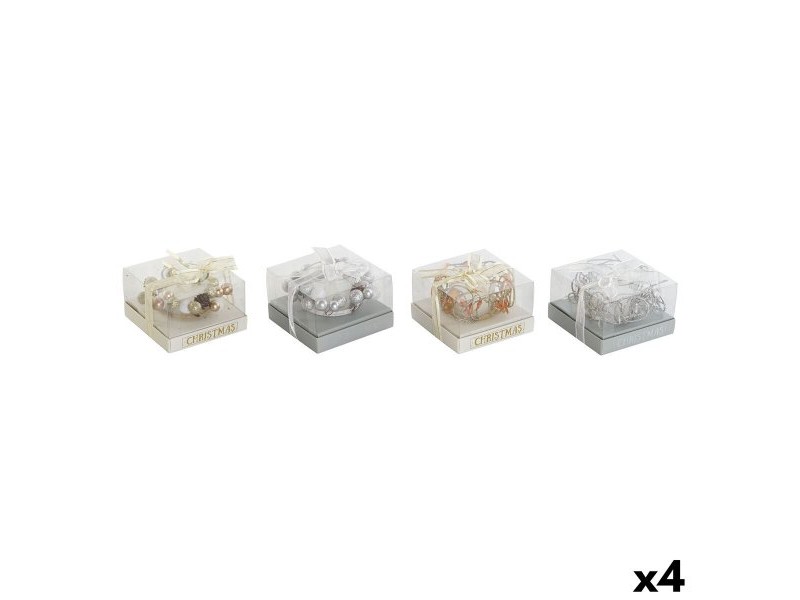Свещ DKD Home Decor Златен Сребрист Коледа 10.5 x 10.5 x 7 cm 10,5 x 10,5 x 7 cm (4 броя)