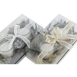 Комплект Свещи DKD Home Decor Златен Сребрист Коледа 10 x 10 x 7 cm (2 броя)