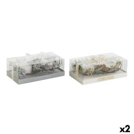 Комплект Свещи DKD Home Decor Златен Сребрист Коледа 10 x 10 x 7 cm (2 броя)