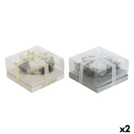 Свещ DKD Home Decor Златен Сребрист Коледа 15 x 15 x 5 cm (2 броя)