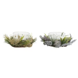 Свещ DKD Home Decor Златен Сребрист Коледа 21,5 x 21,5 x 8,5 cm (2 броя)