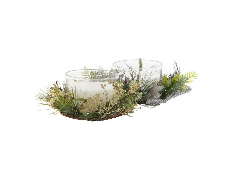 Свещ DKD Home Decor Златен Сребрист Коледа 21,5 x 21,5 x 8,5 cm (2 броя) Свещ DKD Home Decor Златен Сребрист Коледа 21,5 x 21,5 x 8,5 cm (2 броя)