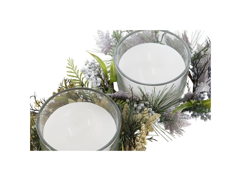 Свещ DKD Home Decor Златен Сребрист Коледа 21,5 x 21,5 x 8,5 cm (2 броя) Свещ DKD Home Decor Златен Сребрист Коледа 21,5 x 21,5 x 8,5 cm (2 броя)