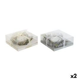 Свещ DKD Home Decor Златен Сребрист Коледа 21,5 x 21,5 x 8,5 cm (2 броя)