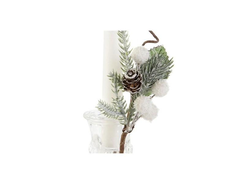 Комплект Свещи DKD Home Decor Бял Коледа 21 x 10 x 5 cm 2 x 2 x 20 cm (4 Части)