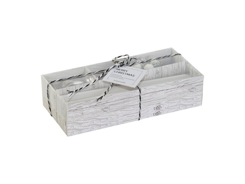 Комплект Свещи DKD Home Decor Бял Коледа 21 x 10 x 5 cm 2 x 2 x 20 cm (4 Части)
