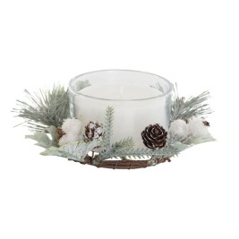 Свещ DKD Home Decor Бял Коледа 15 x 15 x 5.5 cm 13 x 13 x 5,5 cm