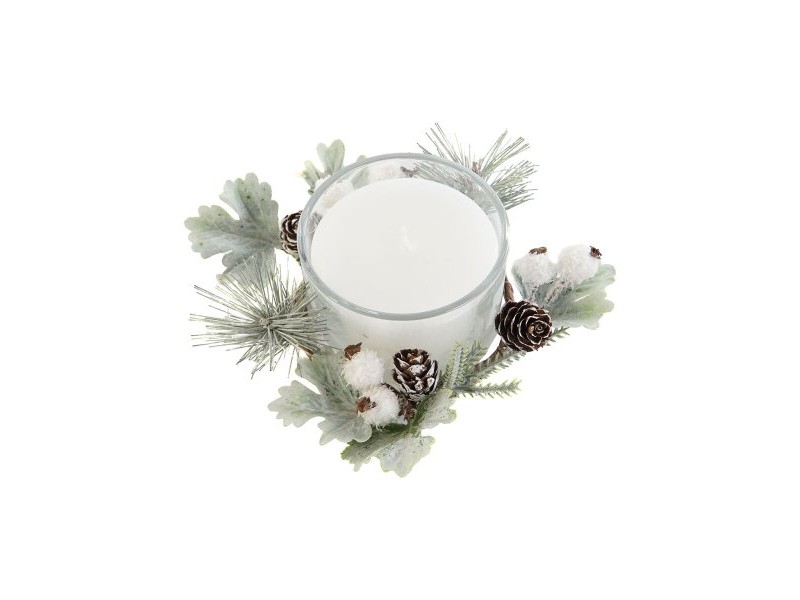 Свещ DKD Home Decor Бял Коледа 15 x 15 x 5.5 cm 13 x 13 x 5,5 cm Свещ DKD Home Decor Бял Коледа 15 x 15 x 5.5 cm 13 x 13 x 5,5 cm