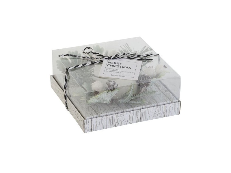 Свещ DKD Home Decor Бял Коледа 15 x 15 x 5.5 cm 13 x 13 x 5,5 cm Свещ DKD Home Decor Бял Коледа 15 x 15 x 5.5 cm 13 x 13 x 5,5 cm