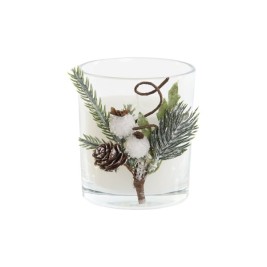 Свещ DKD Home Decor Бял Коледа 10,5 x 8,5 x 8,5 cm