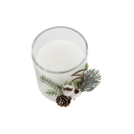 Свещ DKD Home Decor Бял Коледа 10,5 x 8,5 x 8,5 cm