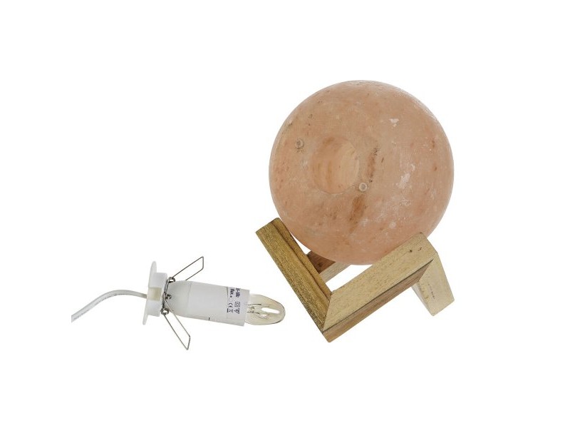 Настолна лампа DKD Home Decor Кафяв Розов Сол Aкациево дърво 15 W 220 V 15 x 15 x 20 cm