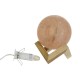 Настолна лампа DKD Home Decor Кафяв Розов Сол Aкациево дърво 15 W 220 V 15 x 15 x 20 cm