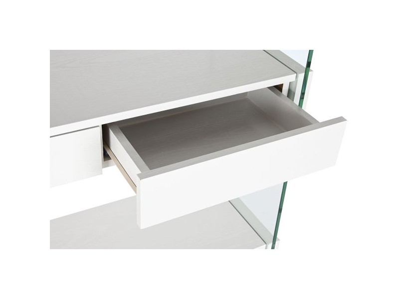 Лавица DKD Home Decor Бял Прозрачен Кристал Дървен MDF 90 x 35 x 180 cm (1)