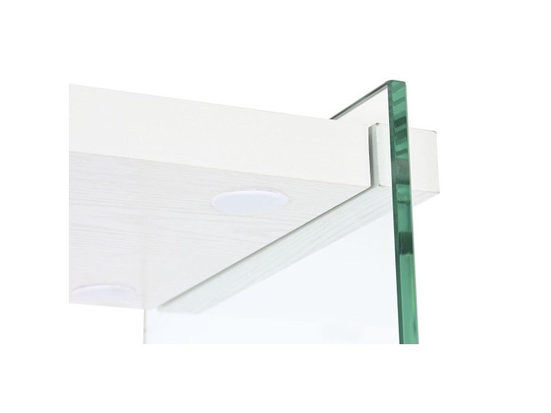 Лавица DKD Home Decor Бял Прозрачен Кристал Дървен MDF 90 x 35 x 180 cm (1)