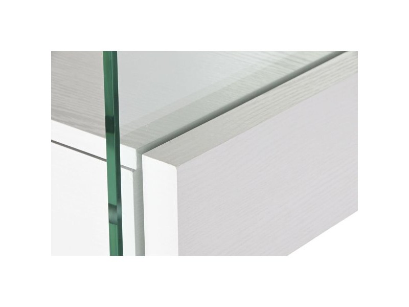Лавица DKD Home Decor Бял Прозрачен Кристал Дървен MDF 90 x 35 x 180 cm (1)