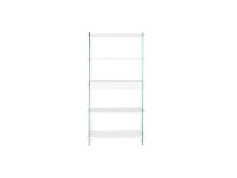 Лавица DKD Home Decor Бял Прозрачен Кристал Дървен MDF 90 x 35 x 180 cm (1)