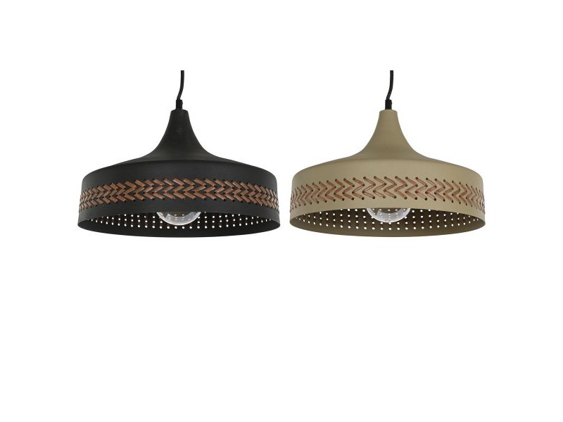 Полилей DKD Home Decor Кафяв Черен Сметана Метал 50 W 35 x 35 x 20 cm (2 броя)