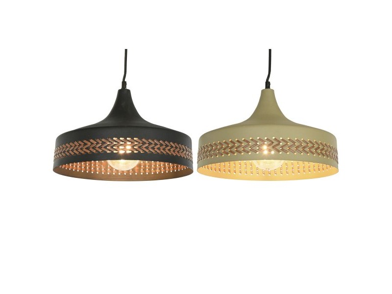 Полилей DKD Home Decor Кафяв Черен Сметана Метал 50 W 35 x 35 x 20 cm (2 броя)