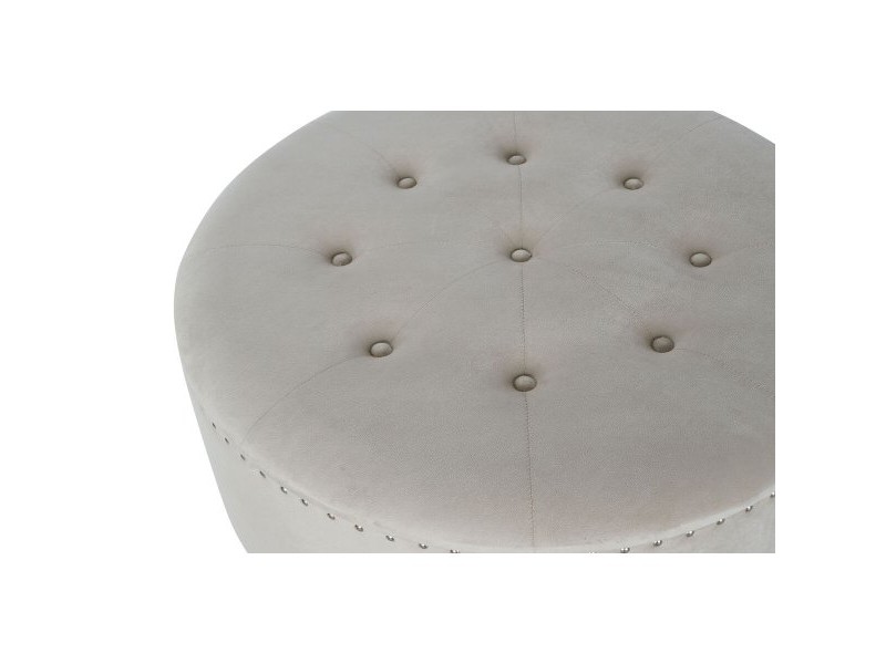 Табуретка DKD Home Decor Бежов Сребрист полиестер Дървен MDF 80 x 80 x 43 cm