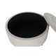 Табуретка DKD Home Decor Бежов Сребрист полиестер Дървен MDF 80 x 80 x 43 cm