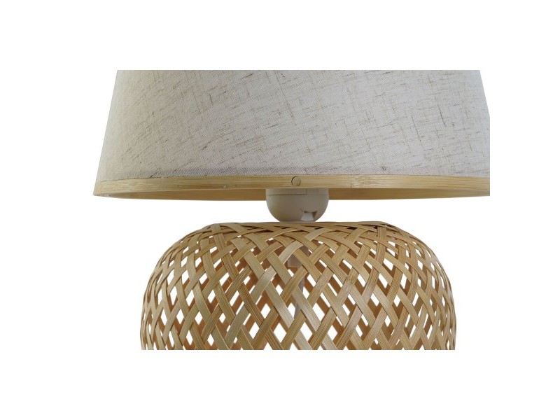 Настолна лампа DKD Home Decor Кафяв Естествен Бамбук 50 W 220 V 24 x 24 x 34 cm