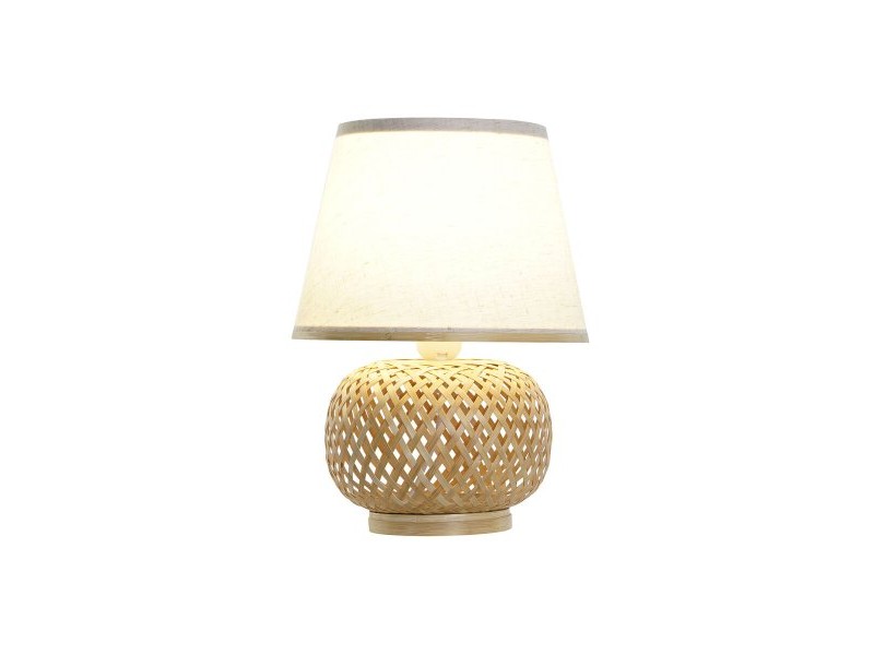Настолна лампа DKD Home Decor Кафяв Естествен Бамбук 50 W 220 V 24 x 24 x 34 cm