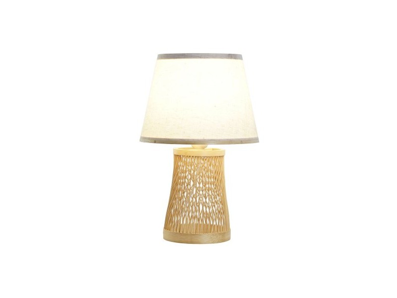 Настолна лампа DKD Home Decor Кафяв Естествен Бамбук 50 W 220 V 24 x 24 x 37 cm