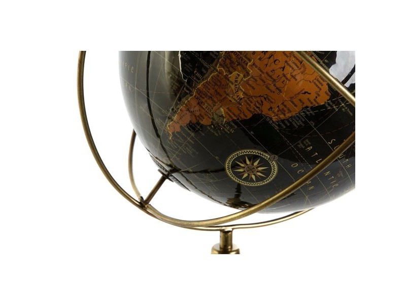 Глобус Home ESPRIT Жълт Кафяв Черен PVC Алуминий 25 x 25 x 42 cm