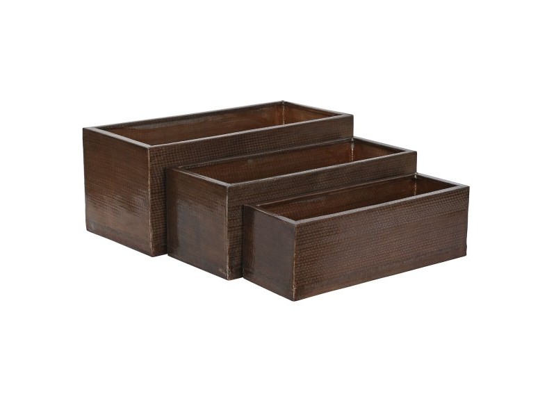 Комплект саксии Home ESPRIT Златен Алуминий 100 x 43 x 40 cm