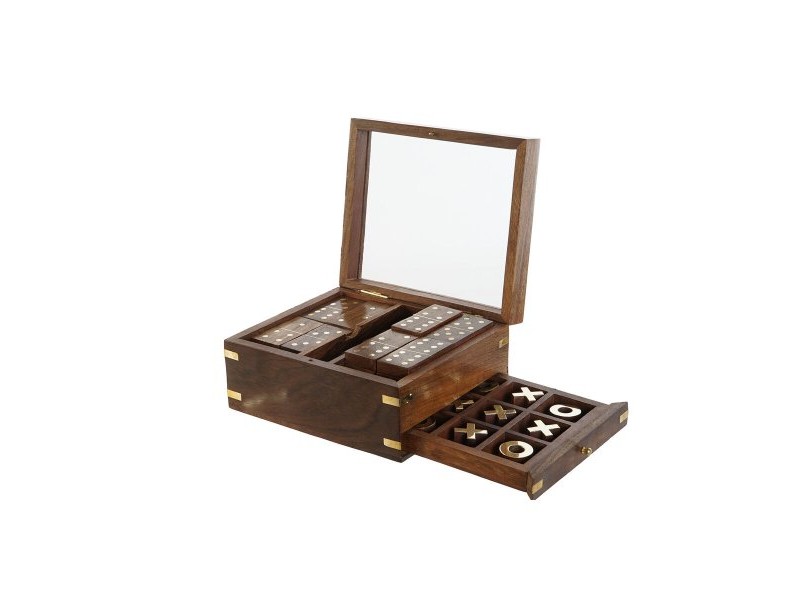 Игри Home ESPRIT Дървен Кристал 15 x 15 x 7 cm Игри Home ESPRIT Дървен Кристал 15 x 15 x 7 cm