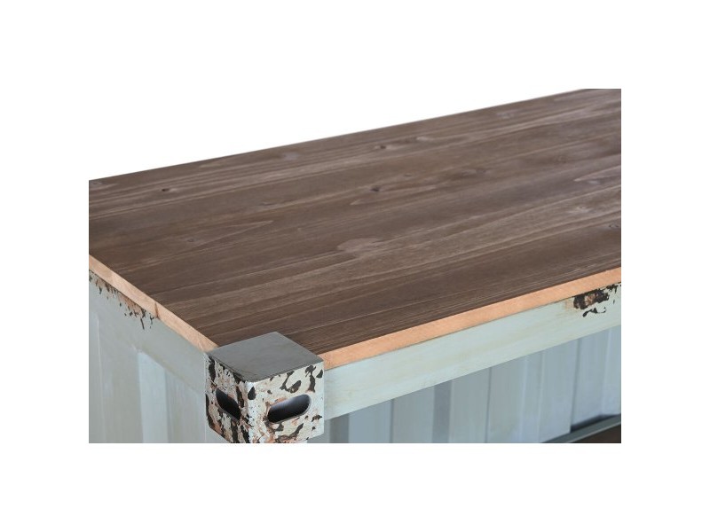 Лавица Home ESPRIT цвят тюркоаз Небесно синьо Метал Дървен MDF 87 x 44 x 168,5 cm