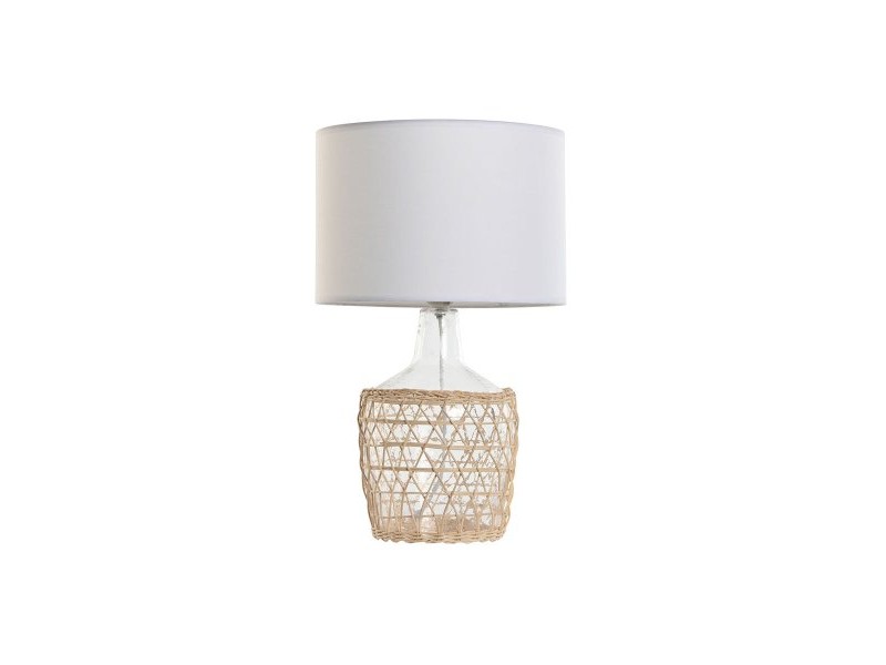 Настолна лампа Home ESPRIT Бял Кафяв Кристал Въже 220 W 60 V 28 x 28 x 45 cm (2 броя)