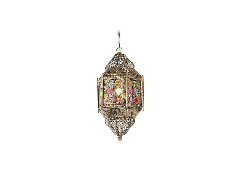 Полилей Home ESPRIT Многоцветен Златен Метал 50 W 29 x 26 x 105 cm