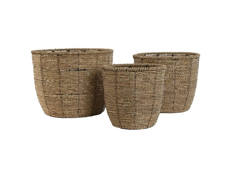 Комплект саксии Home ESPRIT Кафяв влакно Тропически 31 x 31 x 24 cm Комплект саксии Home ESPRIT Кафяв влакно Тропически 31 x 31 x 24 cm