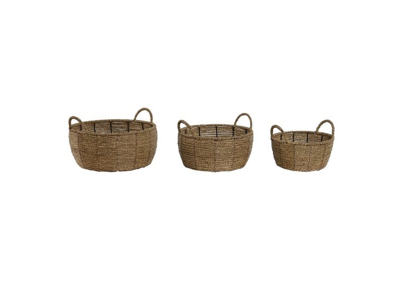Комплект саксии Home ESPRIT Кафяв Метал влакно Тропически 34 x 33 x 15 cm Комплект саксии Home ESPRIT Кафяв Метал влакно Тропически 34 x 33 x 15 cm