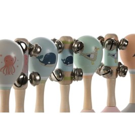 Музикална Играчка Home ESPRIT Дървен 11,5 x 2 x 15,5 cm Маракаси (4 броя)