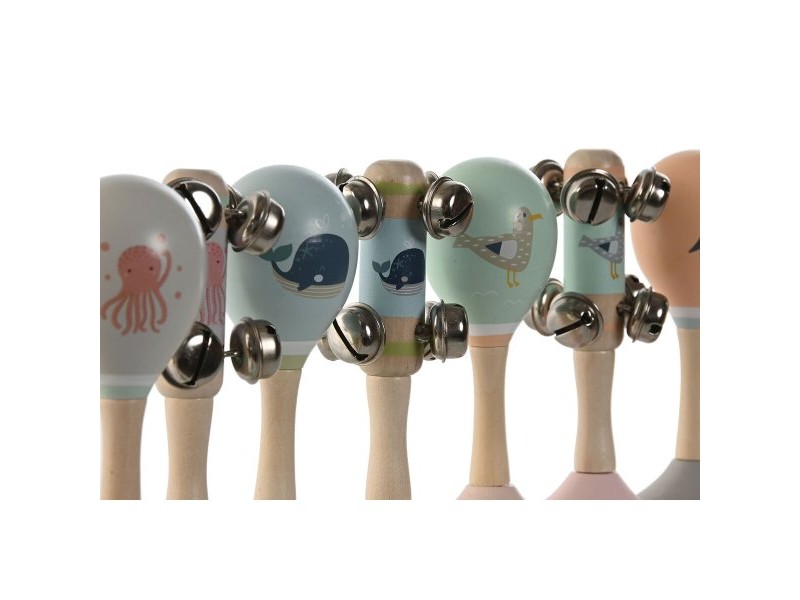 Музикална Играчка Home ESPRIT Дървен 11,5 x 2 x 15,5 cm Маракаси (4 броя)
