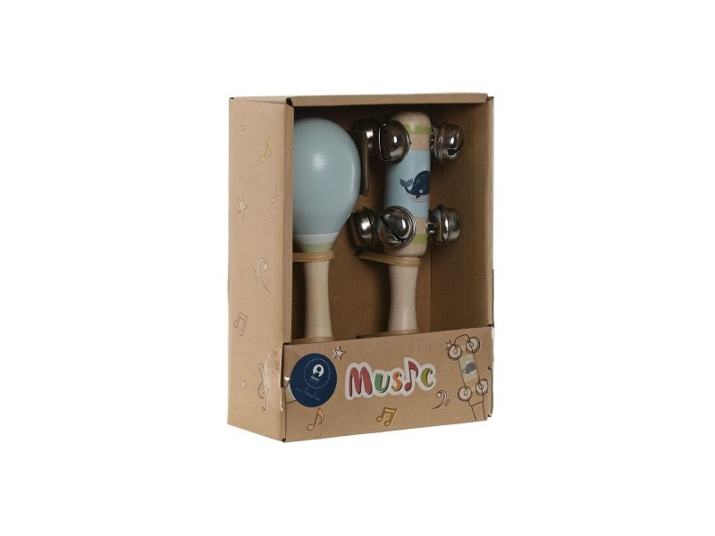 Музикална Играчка Home ESPRIT Дървен 11,5 x 2 x 15,5 cm Маракаси (4 броя)