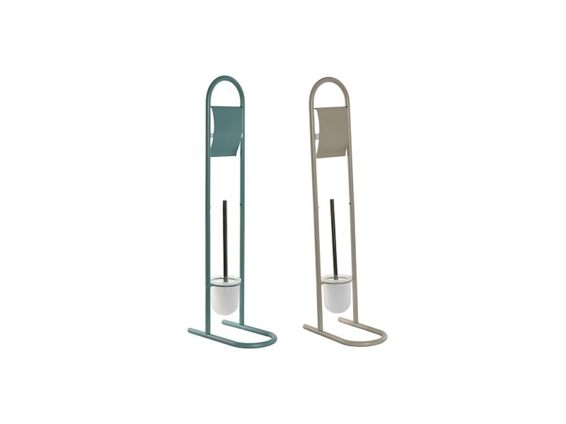 Поставка за Тоалетна Хартия Home ESPRIT Бял цвят тюркоаз Метал 30 x 16 x 78,5 cm (2 броя)