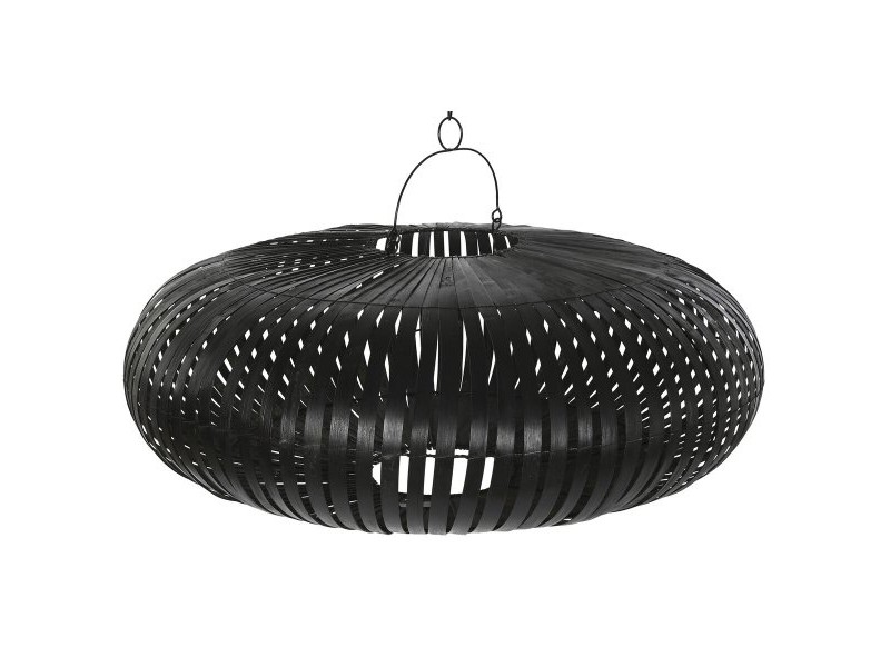 Купол на Лампа Home ESPRIT Черен Бамбук 80 x 80 x 30 cm
