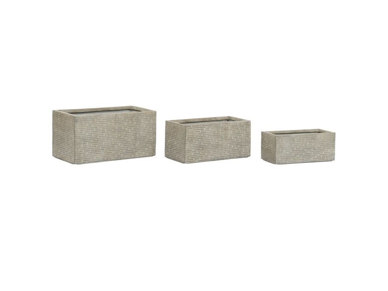 Саксия Home ESPRIT Бежов Фибростъкло Магнезиев 74,5 x 37,5 x 37,5 cm