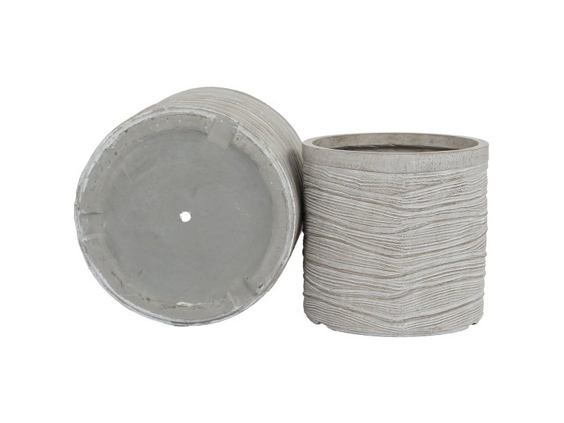 Комплект саксии Home ESPRIT Бежов Фибростъкло Магнезиев 44,5 x 44,5 x 44 cm (3 броя)