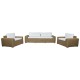 Градински мебели Home ESPRIT Бял Кафяв Бежов Светло кафяв 248 x 85 x 80 cm 222 x 85 x 80 cm (4 Части)
