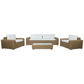 Градински мебели Home ESPRIT Бял Кафяв Бежов Светло кафяв 248 x 85 x 80 cm 222 x 85 x 80 cm (4 Части)