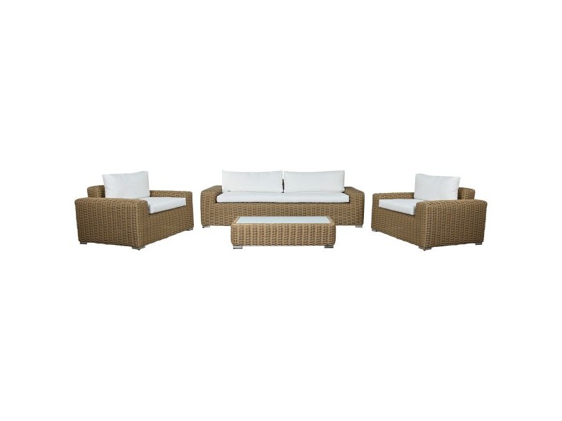Градински мебели Home ESPRIT Бял Кафяв Бежов Светло кафяв 248 x 85 x 80 cm 222 x 85 x 80 cm (4 Части)