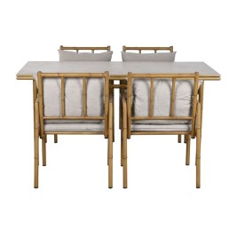 Градински мебели Home ESPRIT Бежов 160 x 90 x 75 cm 83 cm (5 Части)