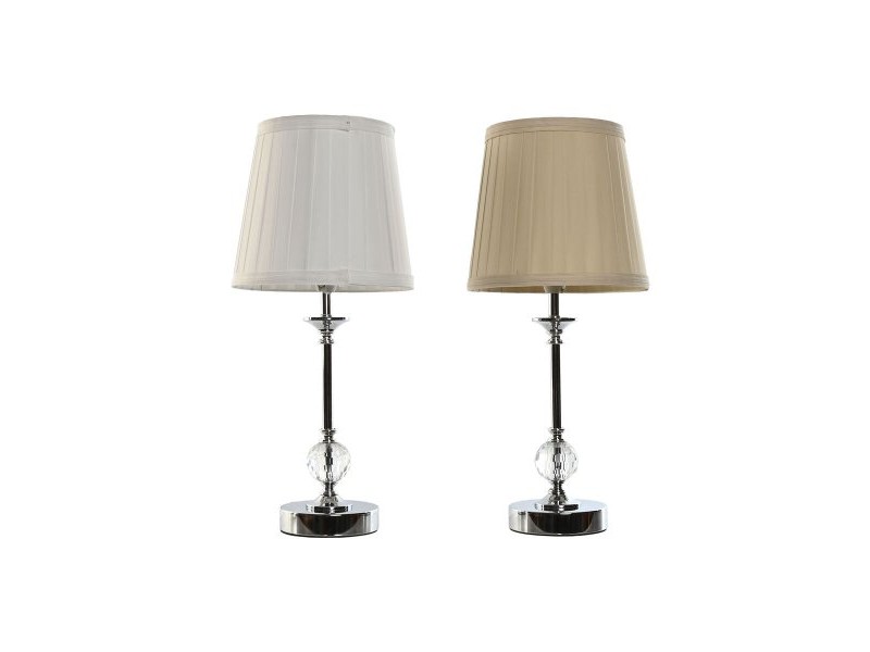 Настолна лампа Home ESPRIT Бял Бежов Метал 25 W 220 V 20 x 20 x 46 cm (2 броя) Настолна лампа Home ESPRIT Бял Бежов Метал 25 W 220 V 20 x 20 x 46 cm (2 броя)