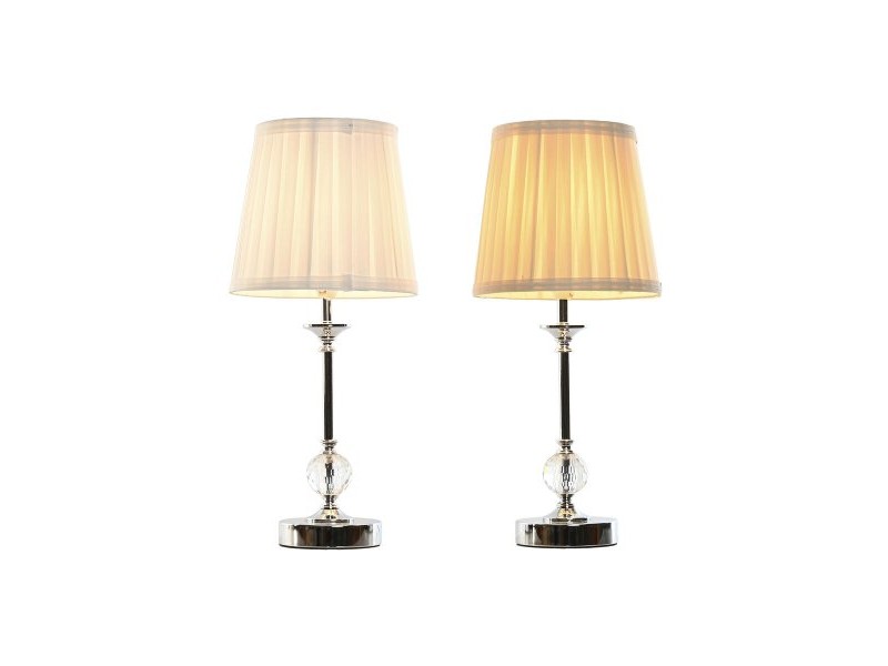 Настолна лампа Home ESPRIT Бял Бежов Метал 25 W 220 V 20 x 20 x 46 cm (2 броя)