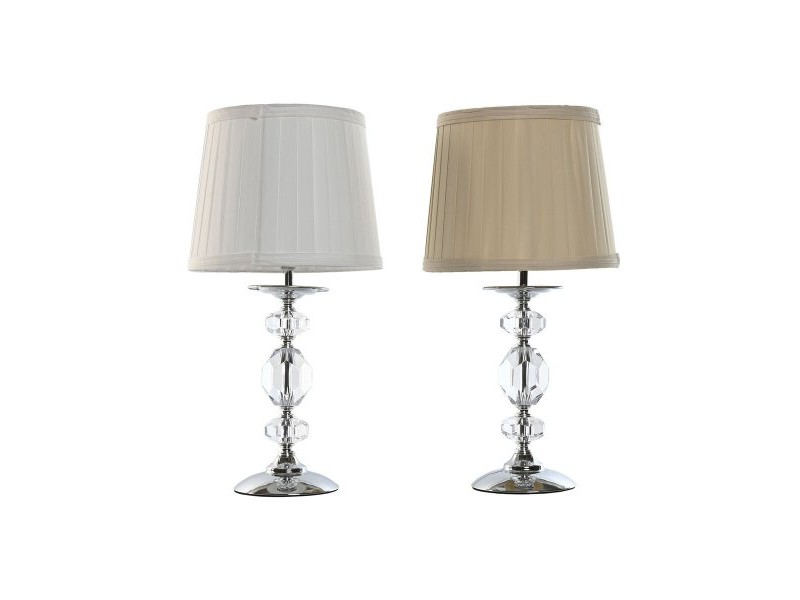Настолна лампа Home ESPRIT Бял Бежов Метал 25 W 220 V 22 x 22 x 45 cm (2 броя)